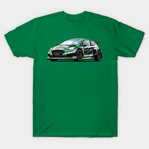 Ford Fiesta WRX Rallycross T-Shirt by Mario Ramos Rally Art